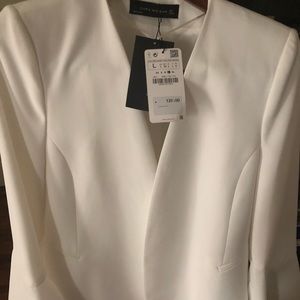 Zara Bell Sleeve White Blazer